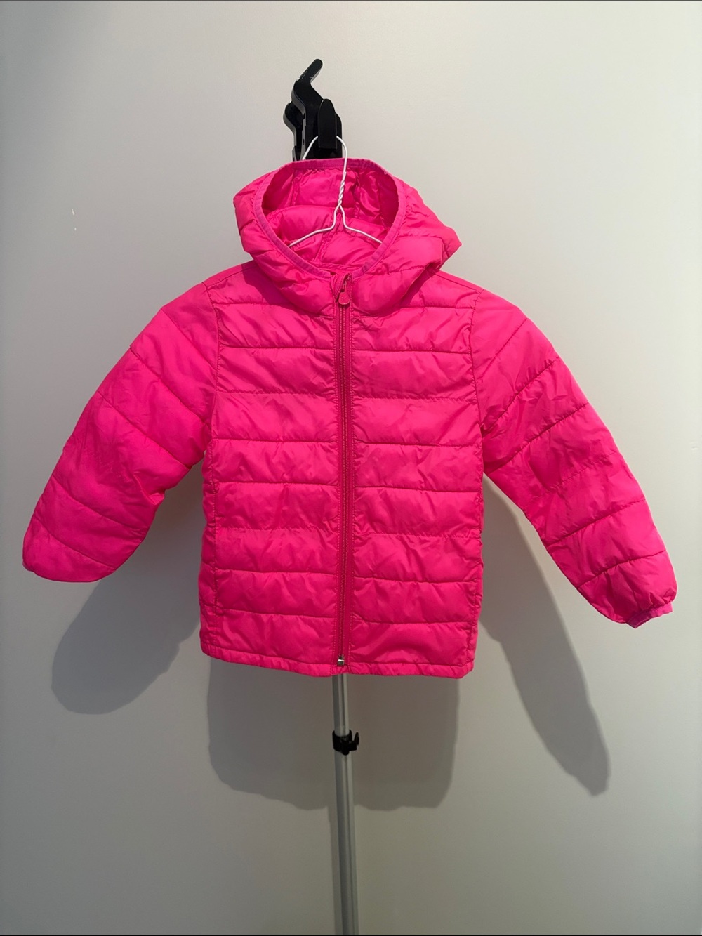 Gap Bright Hot Pink Quilted Hooded Puffer Jacket (5t)